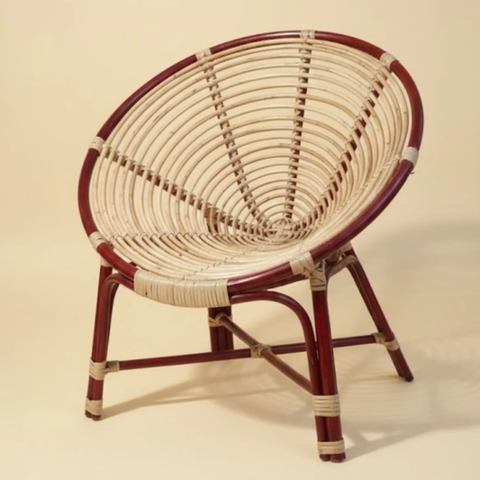 Round Elegant Cane Chair for Adults – Handmade