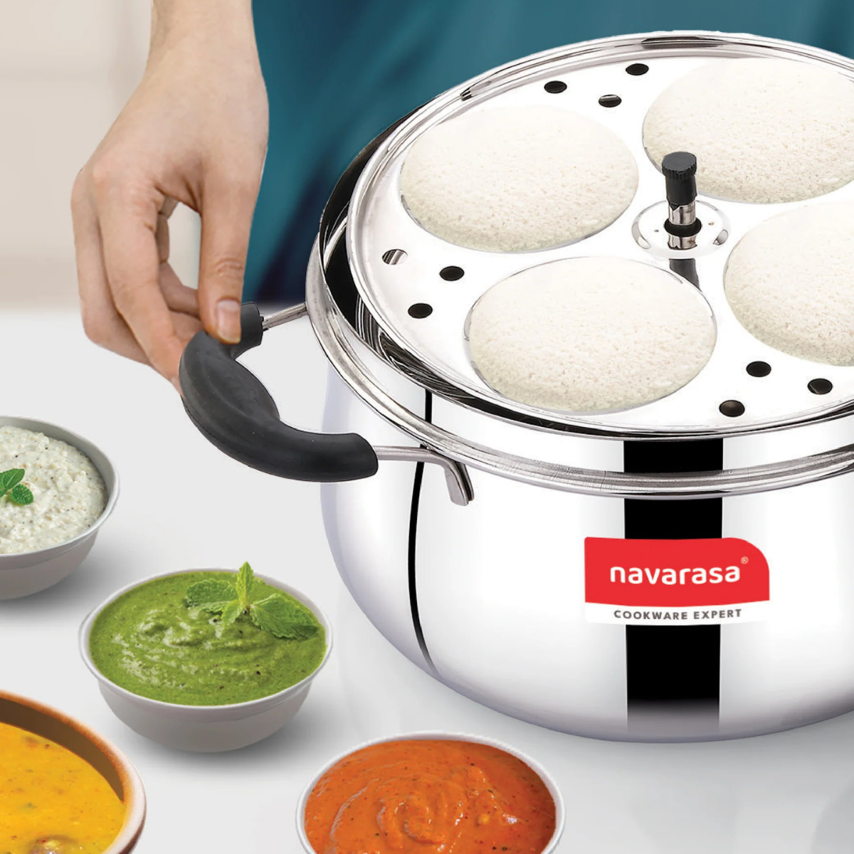 Navarasa Idly Cooker |16 Idlies | Stainless Steel | 4 L - Induction Compatible