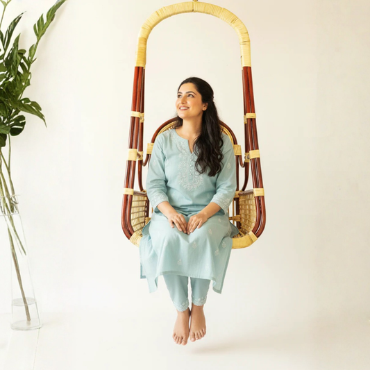 Handcrafted Big Cane Oonjal (Adults) – Traditional Swing for Home | Elegant & Spacious Seating