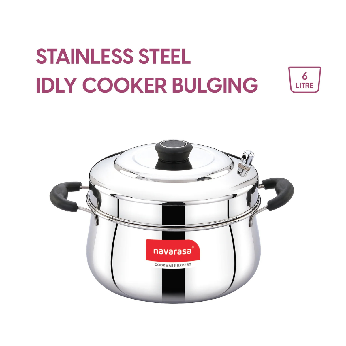 Navarasa Idly Cooker |16 Idlies | Stainless Steel | 4 L - Induction Compatible