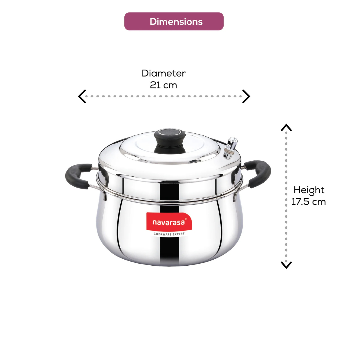 Navarasa Idly Cooker |16 Idlies | Stainless Steel | 4 L - Induction Compatible