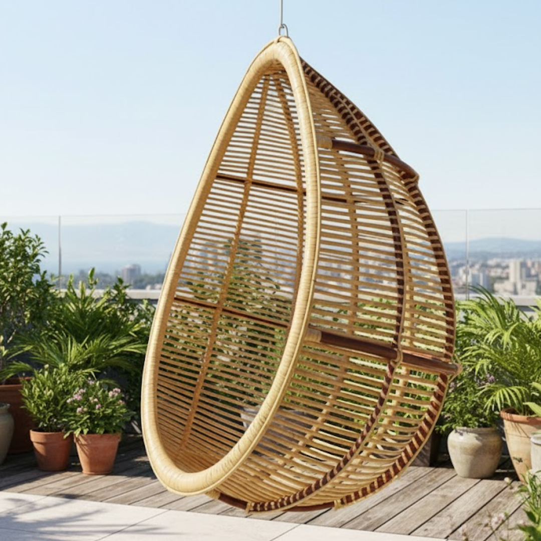 Handcrafted Cane Oonjal for Adults– Elegant Comfort for Your Balcony & Outdoors