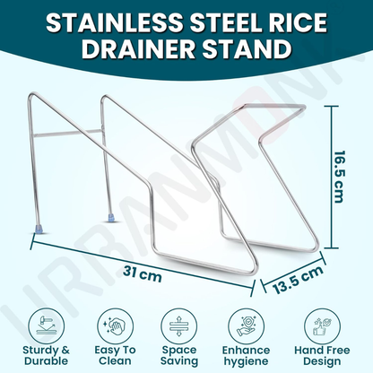 Stainless Steel Rice Pot Strainer Stand – Silver