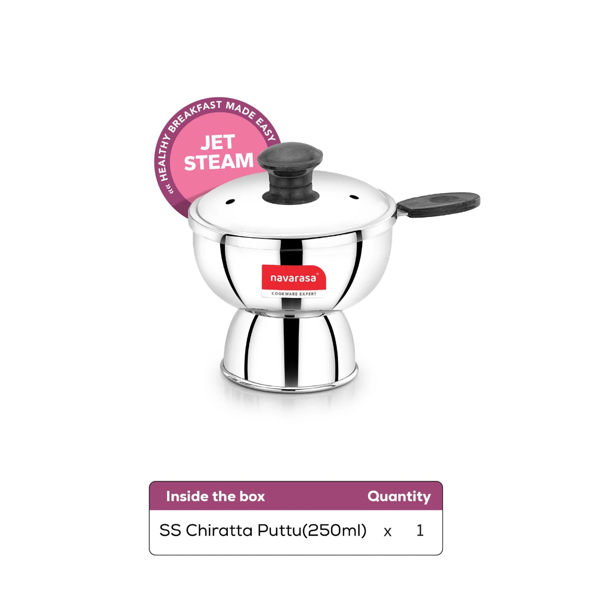 Navarasa Chiratta Puttu Maker | Stainless Steel | 250 ML