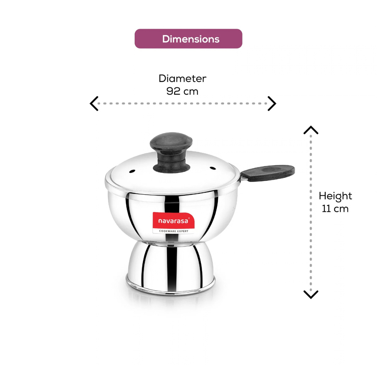 Navarasa Chiratta Puttu Maker | Stainless Steel | 250 ML