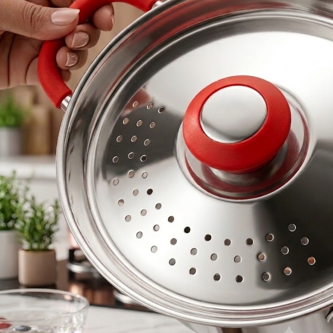 Rice Strainer Premium Stainless Steel Multi-Purpose Pot with 2 Lids | Multipurpose Cooking & Draining Pot