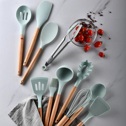 Modern Kitchen Accessories Set With Wooden Handle