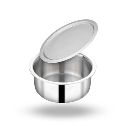 Triply Stainless Steel Tope/Bhagona/Patila with Lid