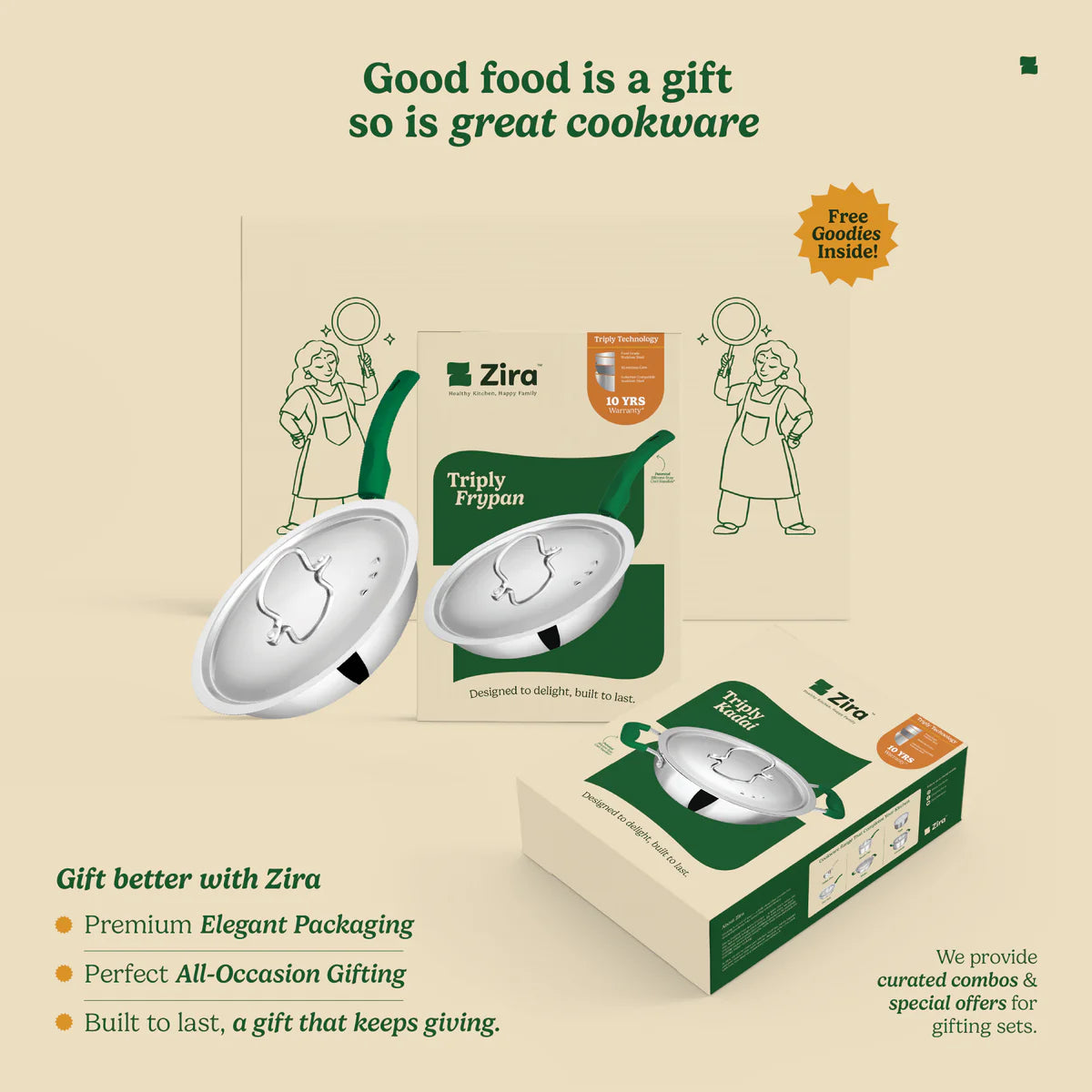 Premium Fry Pan for Fast, Easy & Healthy Cooking
